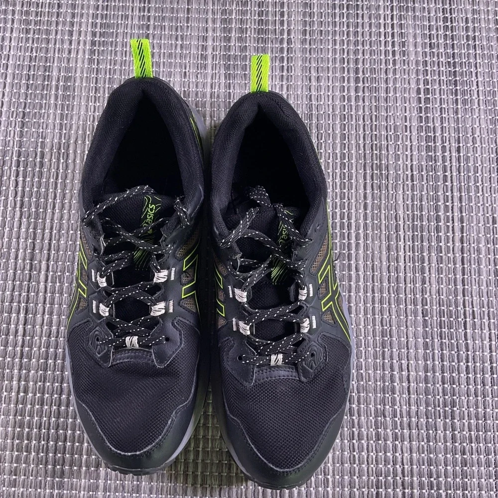 ASICS Trail Scout 3 Mens Running Shoes Black Lime Green 1011B700 Size 9.5